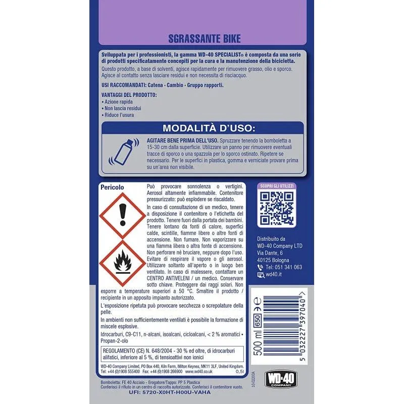 Specialist Sgrassante bike 500 Ml | WD-40