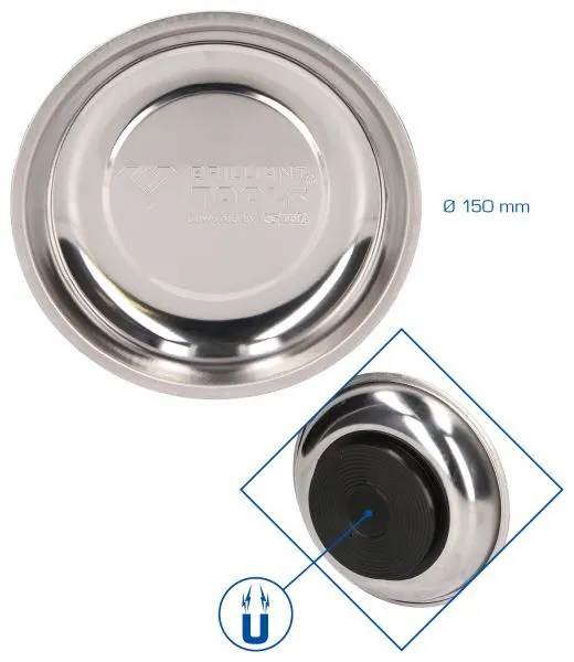 Copri Specchietto Piastra magnetica acciaio inox Brilliant Tools Ø 15 cm BT691160