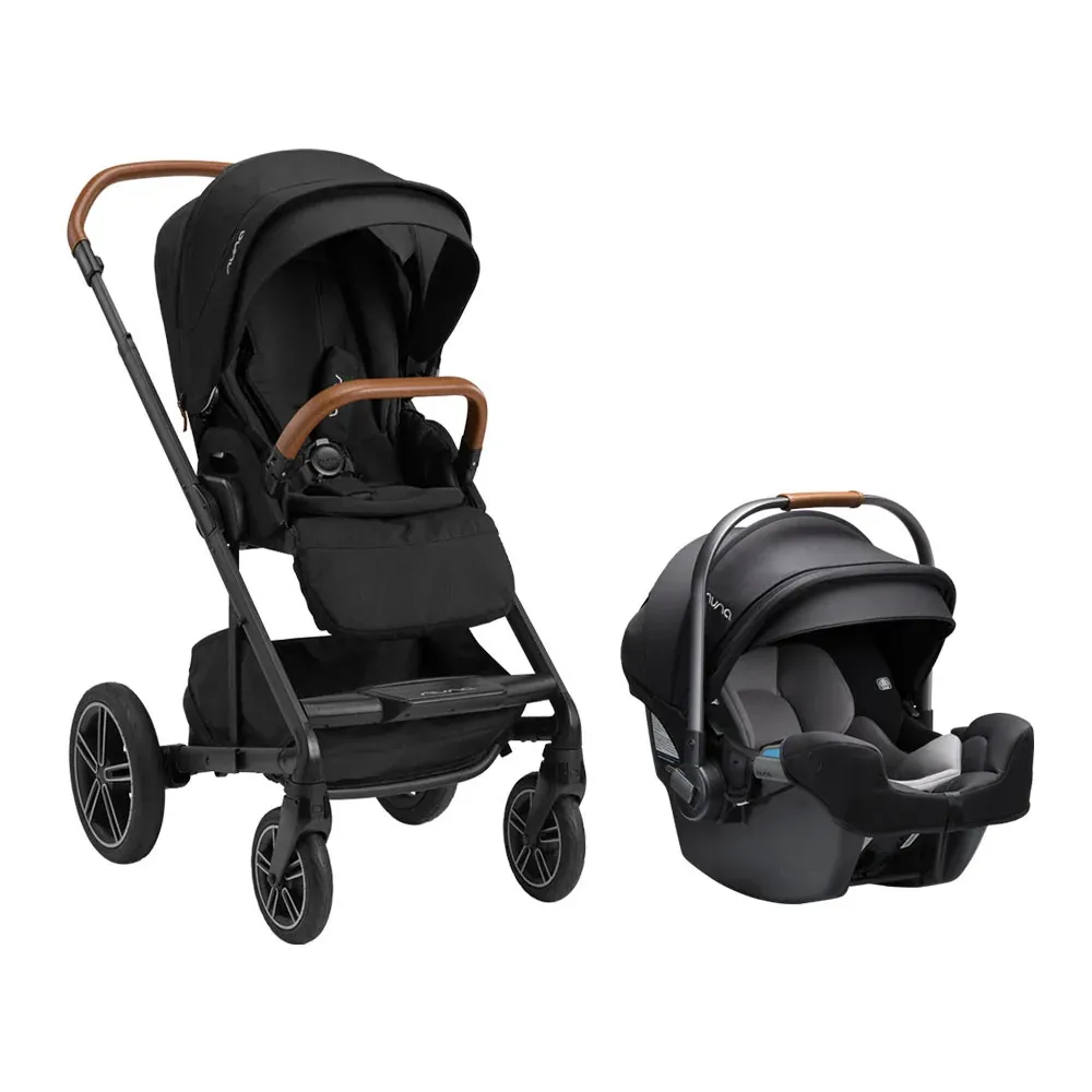 Nuna MIXX Next Stroller w/ Magnetic Buckle + PIPA RX Infant Car Seat Travel System per Partite Trasferta Caviar