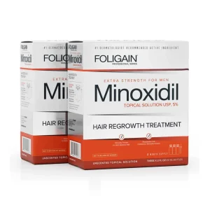 FOLIGAIN Minoxidil 5% Trattamento per la ricrescita dei capelli per uomo Fornitura per 6 mesi