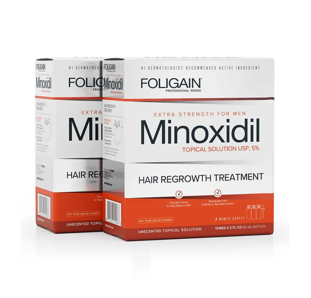 FOLIGAIN Minoxidil 5% Trattamento per la ricrescita dei capelli per uomo Fornitura per 6 mesi