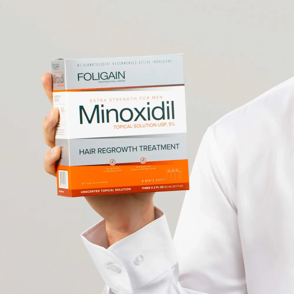 FOLIGAIN Minoxidil 5% Trattamento per la ricrescita dei capelli per uomo Fornitura per 6 mesi