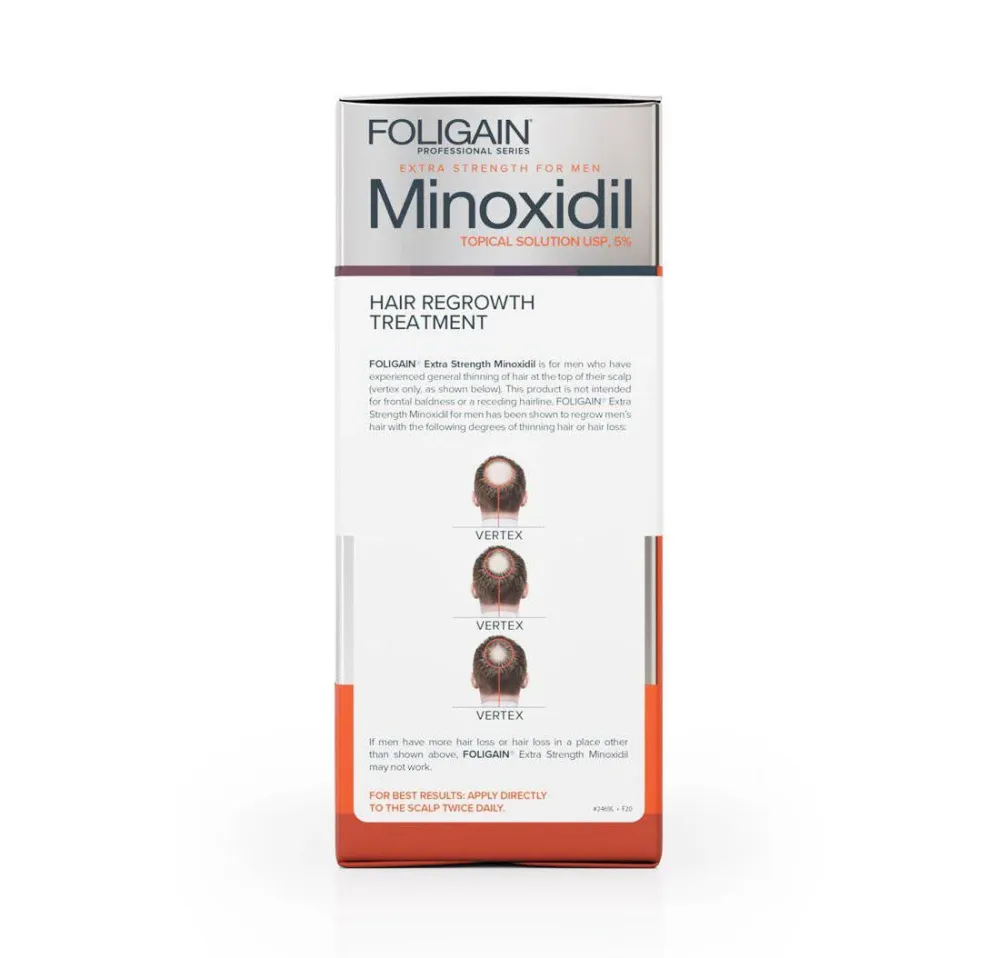 FOLIGAIN Minoxidil 5% Trattamento per la ricrescita dei capelli per uomo Fornitura per 6 mesi