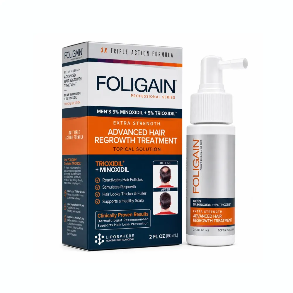 FOLIGAIN Trattamento Avanzato per la Ricrescita dei Capelli Uomo Minoxidil 5% + TRIOXIDIL® 5%