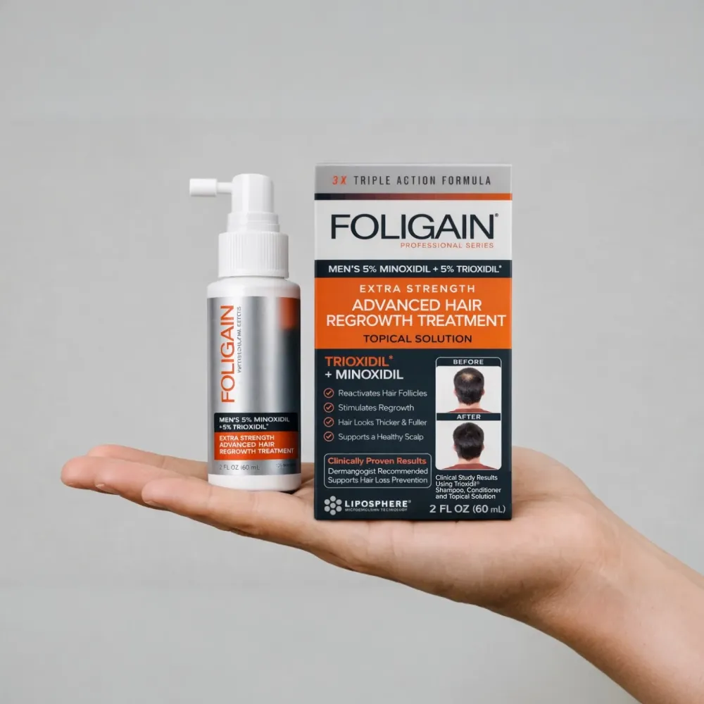 FOLIGAIN Trattamento Avanzato per la Ricrescita dei Capelli Uomo Minoxidil 5% + TRIOXIDIL® 5%