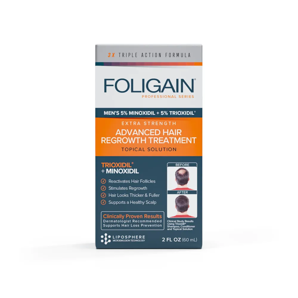 FOLIGAIN Trattamento Avanzato per la Ricrescita dei Capelli Uomo Minoxidil 5% + TRIOXIDIL® 5%