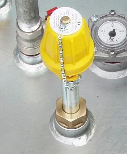 Bisturi Monouso Indicatore di limite DENIOS per contenitori di carburante tipo KI-D 158-403