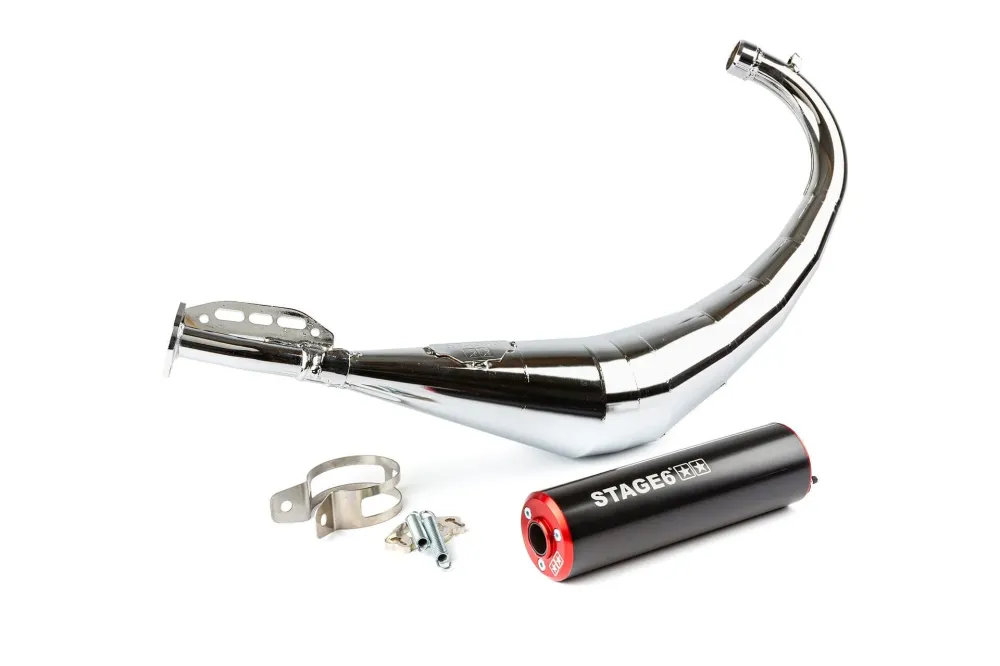 s6-9118904/re marmitta stage6 streetrace cromato cnc rosso / nero derbi / minarelli am6 stage6 rt