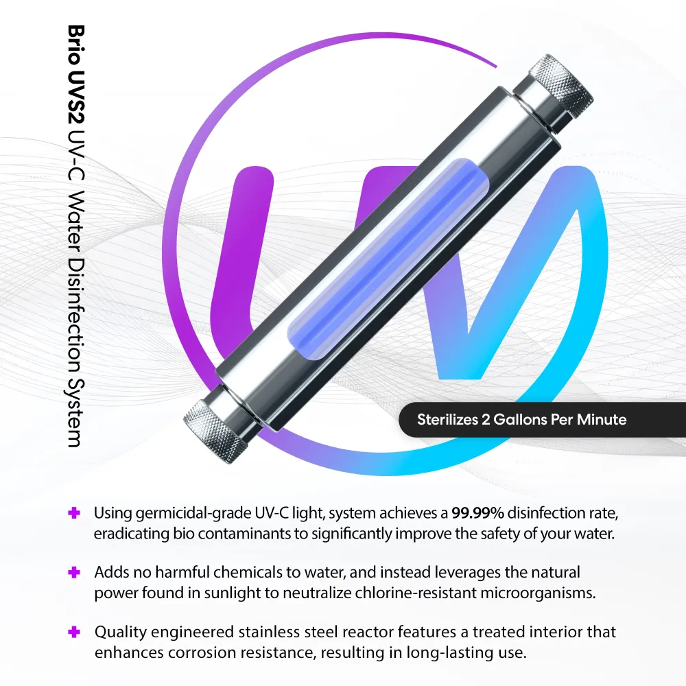 Brio UV-C Ultraviolet Light - 2 GPM con Riduzione della Coppia