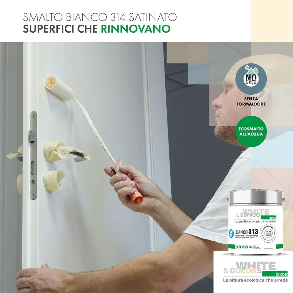BIANCO 314 - SMALTO ALL'ACQUA UNIVERSALE ECOLOGICO SATINATO - 2,25 LT
