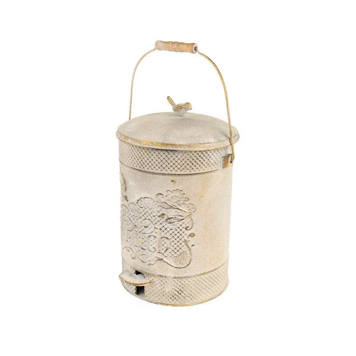 Bidone Metallo 24x24x31 cm Stile Vintage Nuvole di Stoffa