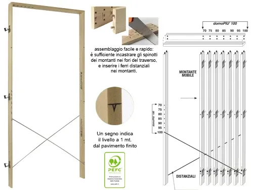 Controtelai legno per porte. Prezzo per Pezzo.
