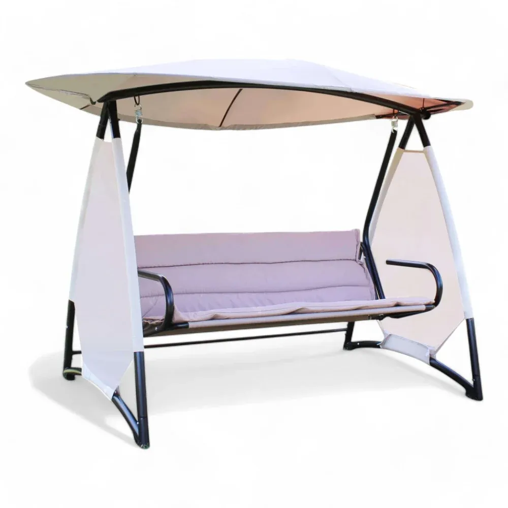 Dondolo giardino elegante e confortevole colore neutro forma accogliente ideale per il relax all aperto stile moderno