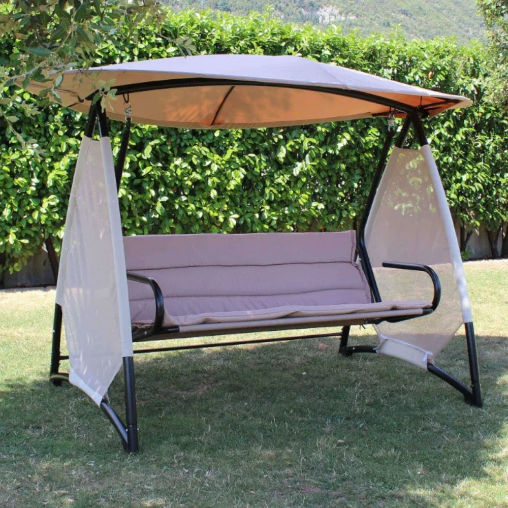 Dondolo giardino elegante e confortevole colore neutro forma accogliente ideale per il relax all aperto stile moderno