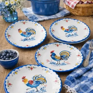 Piatto dessert stile francese con gallo