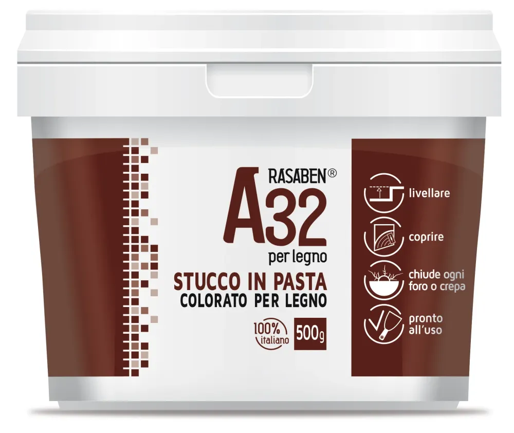 Rasaben STUCCO PASTA COLORATO PER LEGNO A32 NOCE CHIARO kg. 0,500