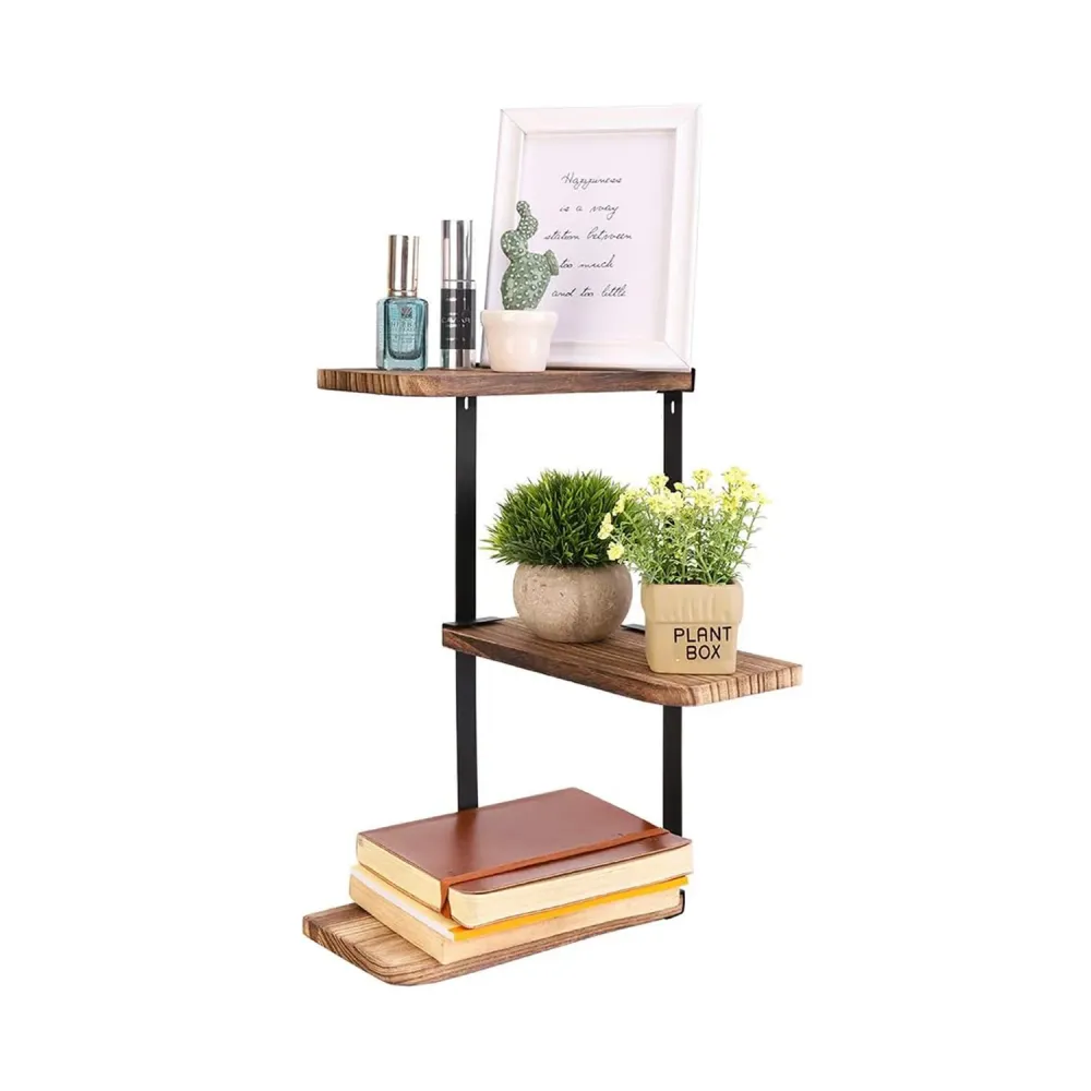 Scaffale Muro 3 Ripiani da 3Kg Max – Stile Rustico con Design Modulare