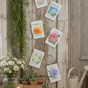 Set Targhe Decorative Botaniche Stile Vintage