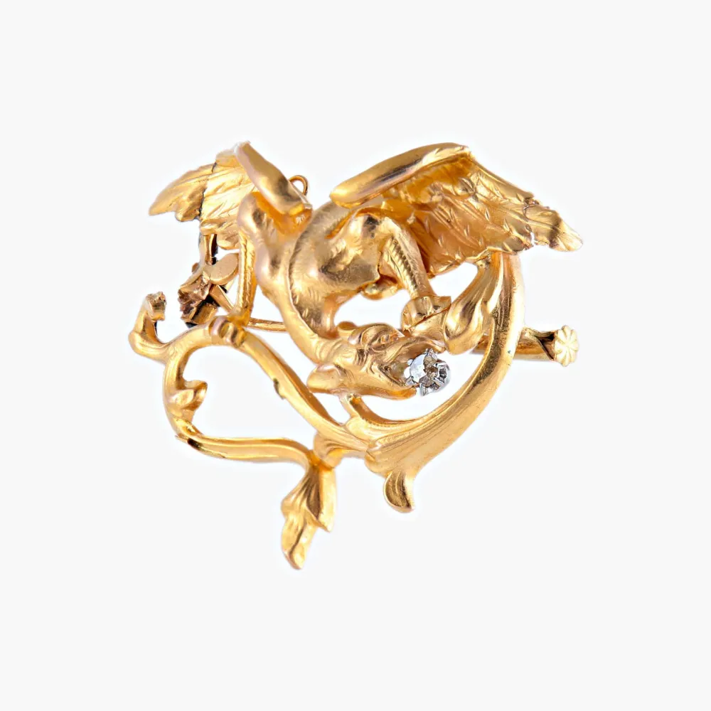 Spilla pendente Chimera stile Art Nouveau