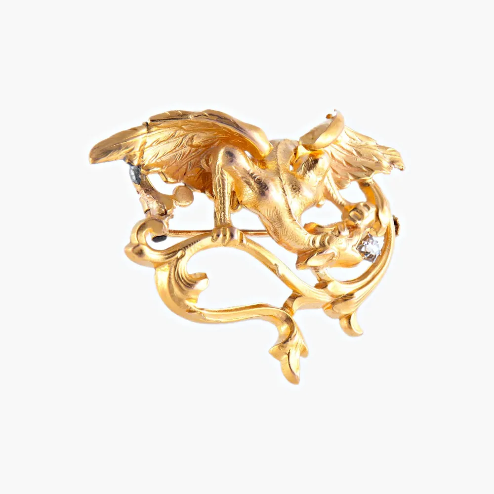 Spilla pendente Chimera stile Art Nouveau