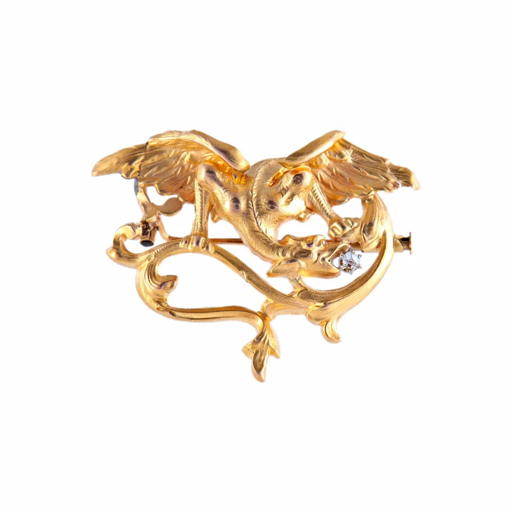 Spilla pendente Chimera stile Art Nouveau