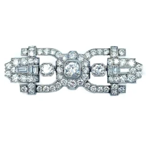 Spilla stile Art Déco platino e diamanti