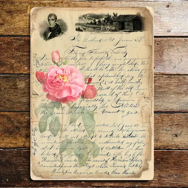 Targa metallo lettera stile shabby