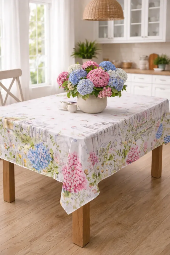 Tovaglia Cotone 140x180 cm Stile Country – Fantasia Ortensie