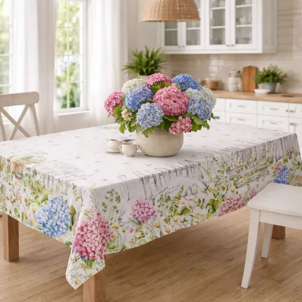 Tovaglia Cotone 140x180 cm Stile Country – Fantasia Ortensie