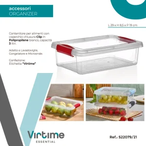 CONTENITORE PER ALIMENTI 3.00 LT CON CLIP