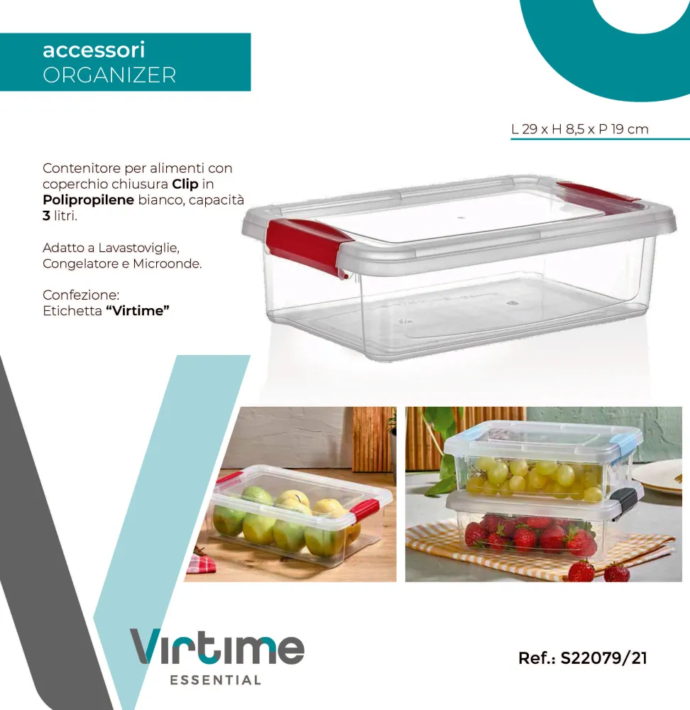 CONTENITORE PER ALIMENTI 3.00 LT CON CLIP