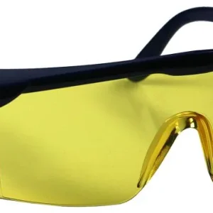 Occhiali di protezione UV Busching colorati di giallo EN 166/170 aste sportive regolabili con visione 360 gradi 100064