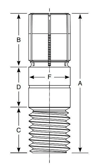Perno filettato Mitee-Bite XYZ 1/2 "inossidabile X31850