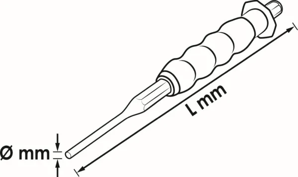 Punzone per spilli VIGOR 4 x 10 x 180 mm impugnatura ergonomica bicomponente confezione da 5 V6200-4