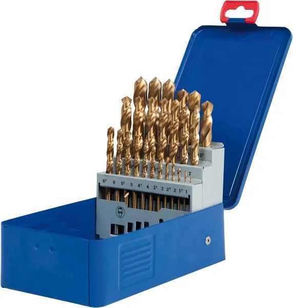Set punte elicoidali SW-Stahl HSS-G TIN 1-13 mm 25 pezzi cassetta di metallo 80525L