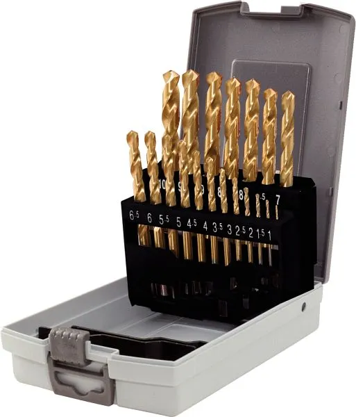 KS Tools Set di punte elicoidali HSS TiN cassetta plastica 19 pezzi 1-10mm 330.4620