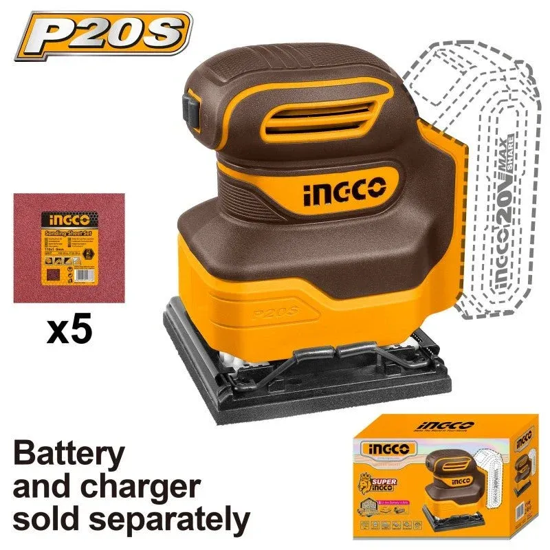 Levigatrice Batteria 20v Con 5 Carte Abrasive