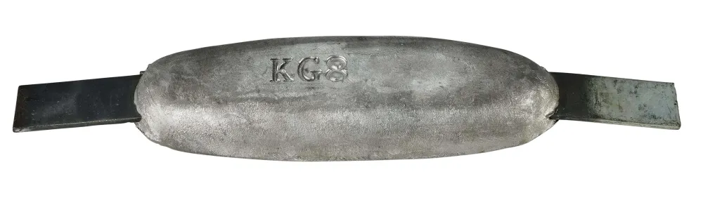 Anodo di magnesio TIPO 8 AL - 220*73*26, (340 mm), circa 0,5 kg. AZ63-1,5VDc