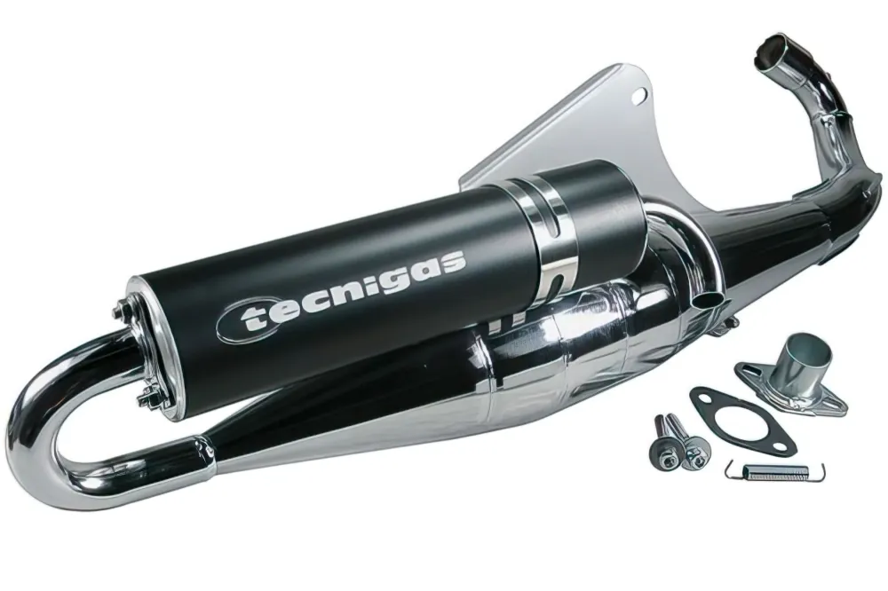 TG0610141-CR Marmitta Tecnigas RS II, Piaggio Maxi 125/150/180, cromo, senza omologazione