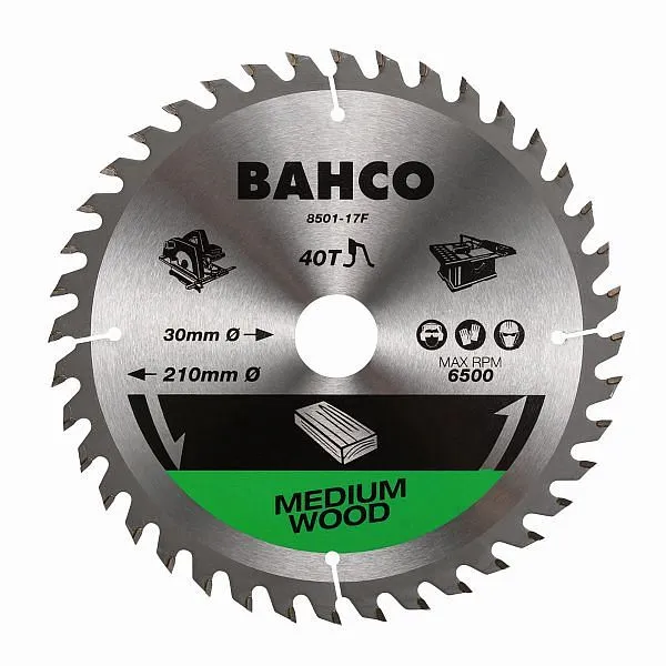 Bahco 190mm 60T 30mm ID Lama per sega circolare per legno per seghe portatili e da banco 8501-190-30-60XF