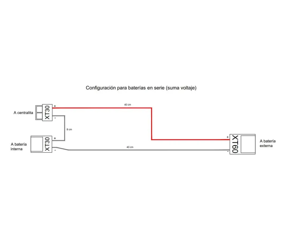Cavo di collegamento XT60 seriale per batteria esterna connettore
