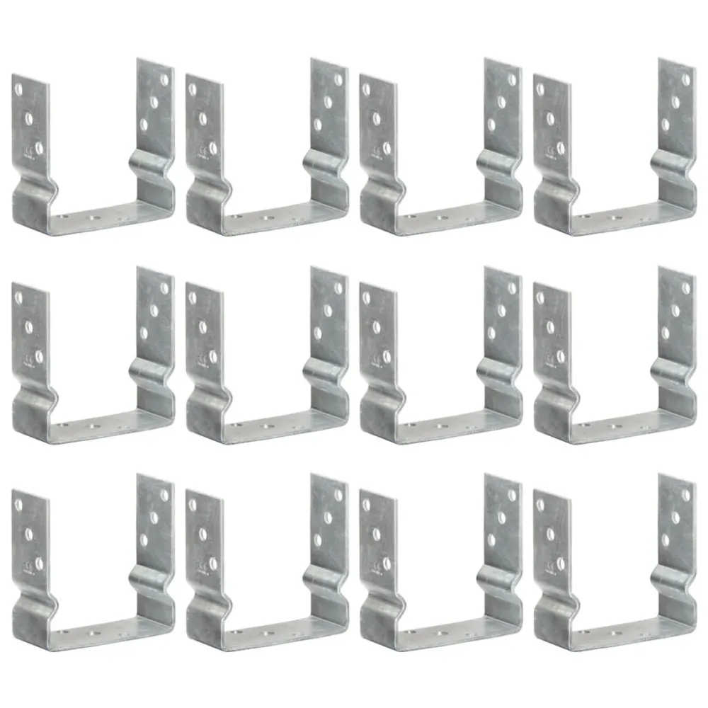 Picchetti per Recinzione 12pz Argento 14x6x15cm Acciaio Zincato