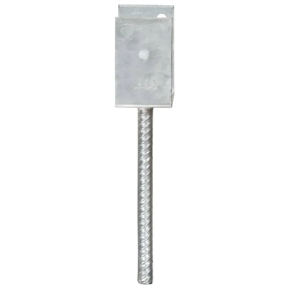 Picchetti per Recinzione 6 pz Argento 7x6x30 cm Acciaio Zincato