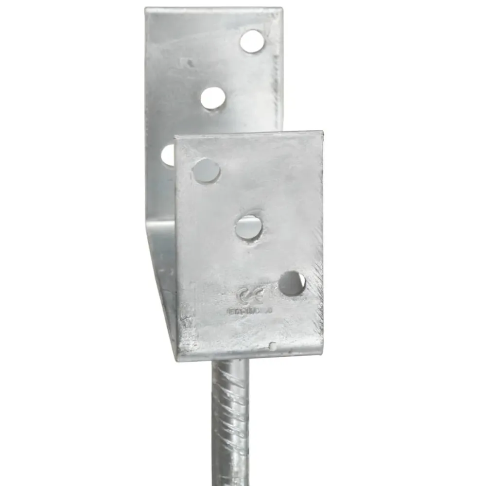 Picchetti per Recinzione 6 pz Argento 7x6x30 cm Acciaio Zincato