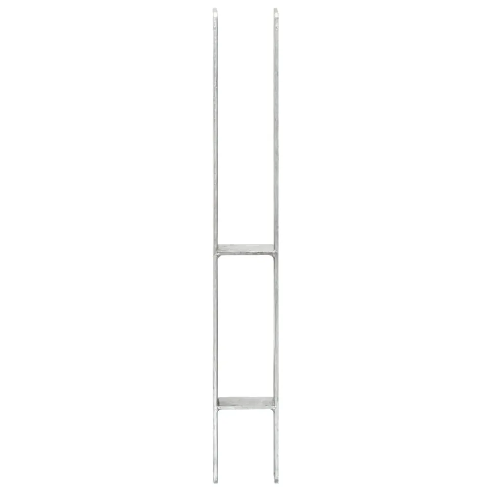 Picchetti per Recinzione 2 pz Argento 7x6x60 cm Acciaio Zincato