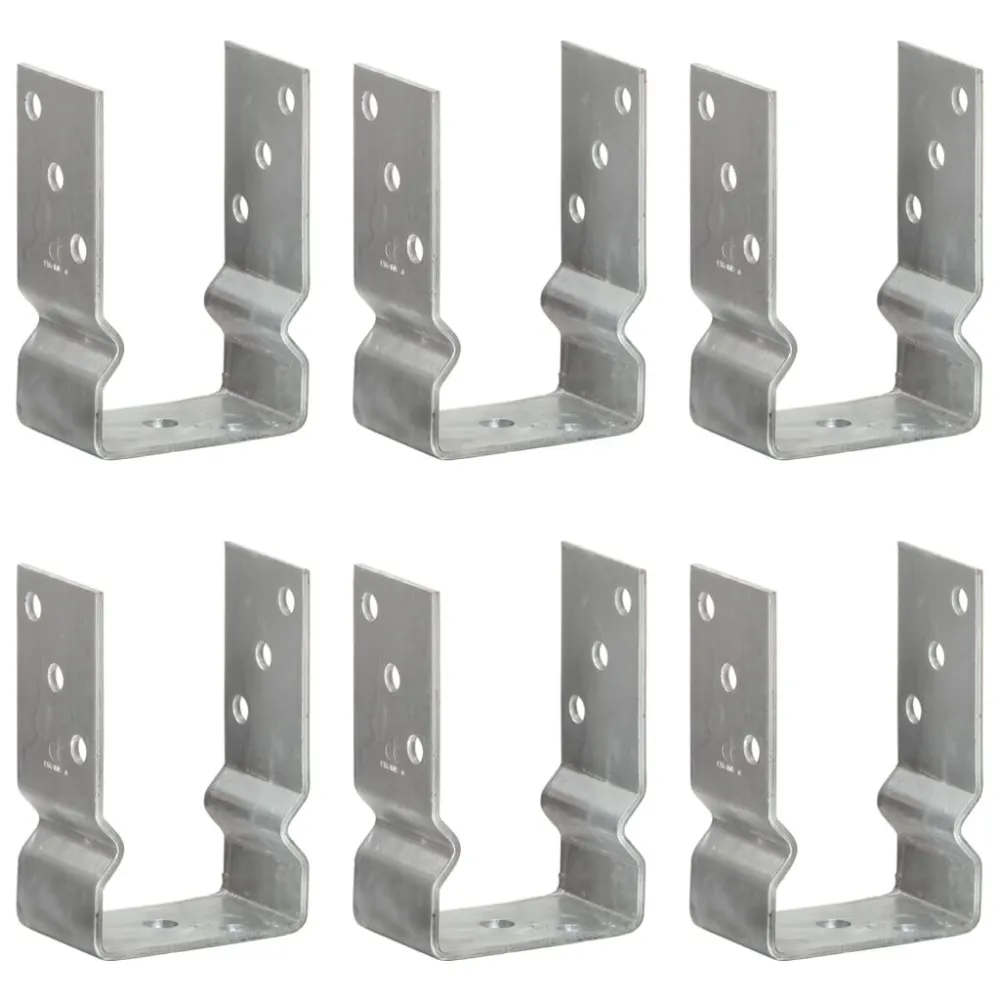 Picchetti per Recinzione 6 pz Argento 9x6x15 cm Acciaio Zincato