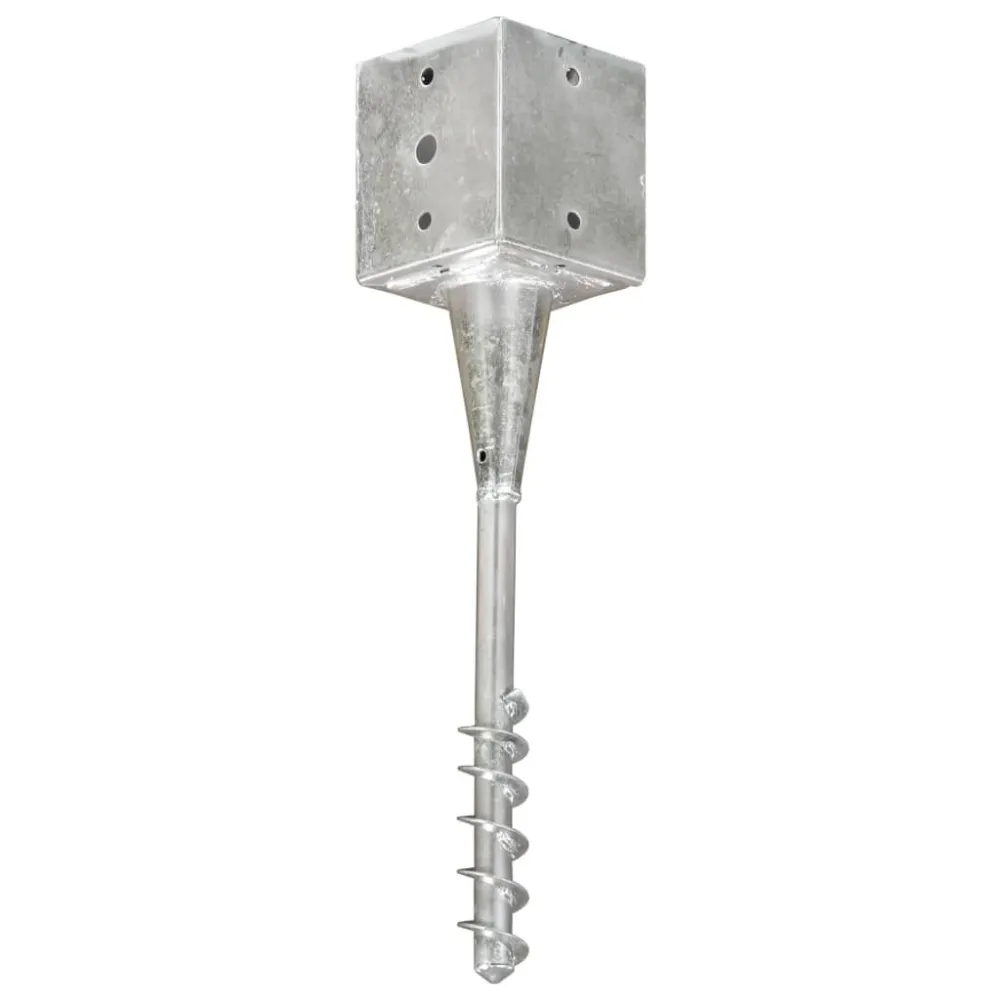 Picchetti di Terra 2 pz Argento 12x12x56 cm Acciaio Zincato
