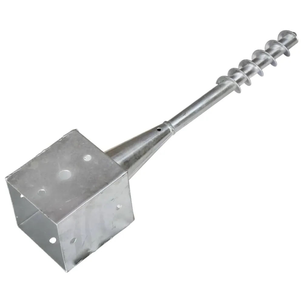 Picchetti di Terra 2 pz Argento 12x12x56 cm Acciaio Zincato