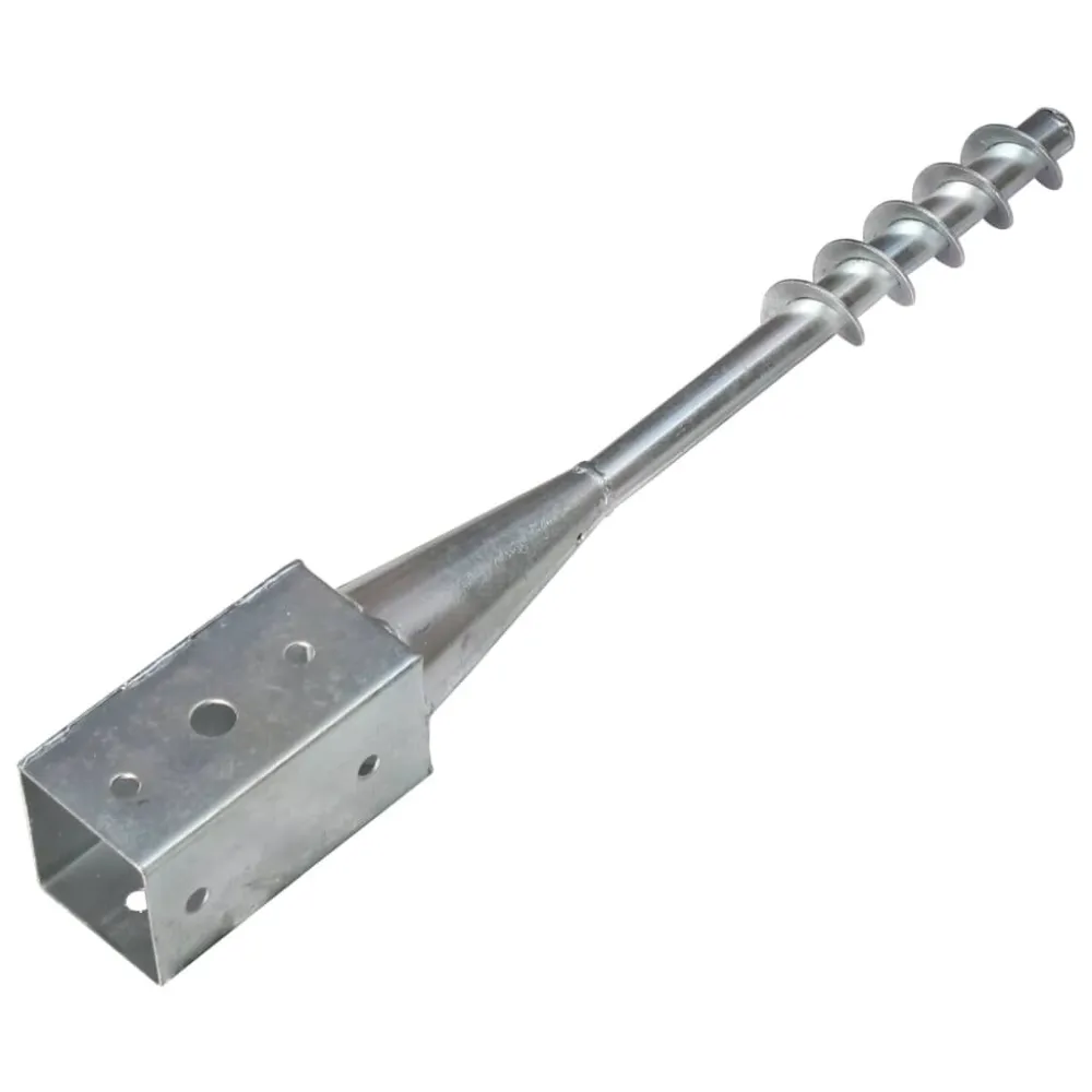 Picchetti di Terra 2 pz Argento 7x7x56 cm Acciaio Zincato