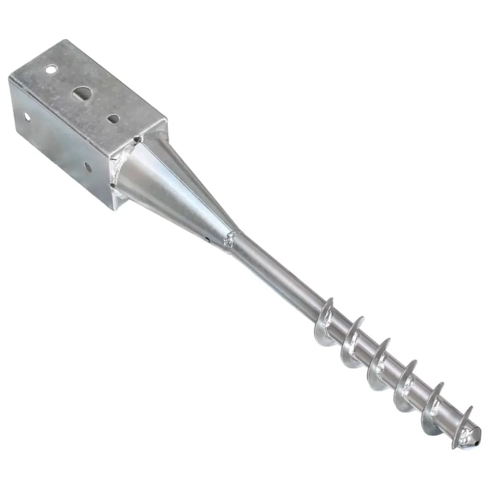 Picchetti di Terra 2 pz Argento 7x7x56 cm Acciaio Zincato